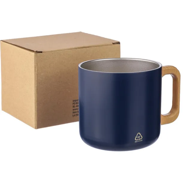  Recycled stainless steel mug 400 ml navy blue