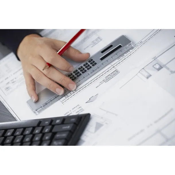  Ruler with calculator silver