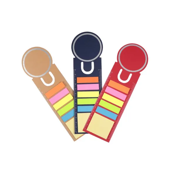  Memo holder, sticky notes, bookmark, notebook, ruler brown