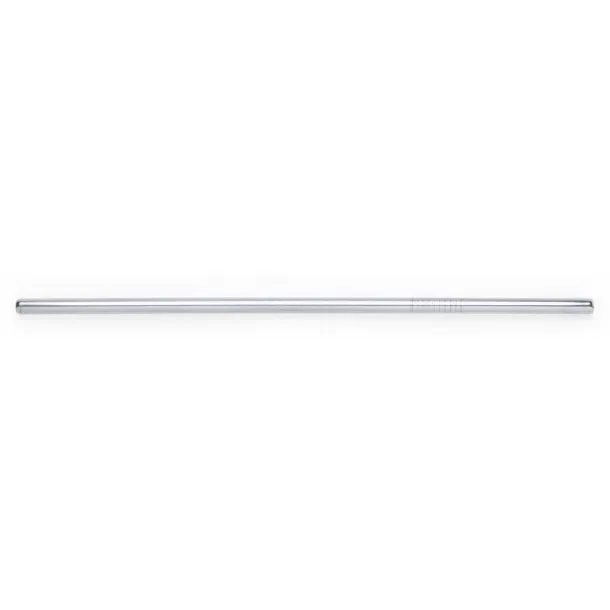  Reusable drinking straw set, 2 pcs with cleaning brush silver