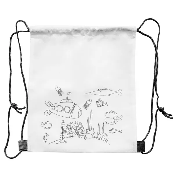  Drawstring bag for colouring, felt tip pens Bijela