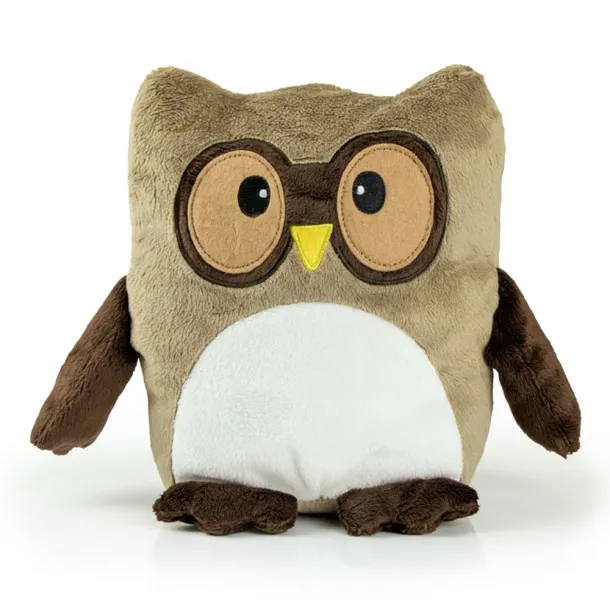 Professowl Plush owl, pillow light brown