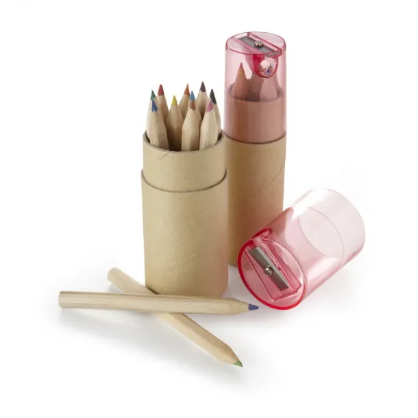  Colour pencil set with pencil sharpener Žuta