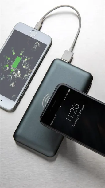  Prijenosna baterija s brzim bežičnim punjačem - 10 W, 10 000 mAh - XD Collection Siva