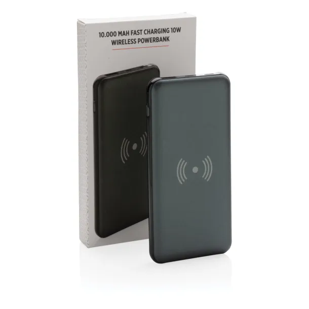  Prijenosna baterija s brzim bežičnim punjačem - 10 W, 10 000 mAh - XD Collection Siva