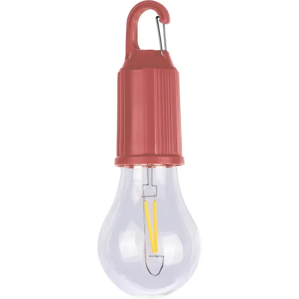  Hanging light "light bulb", carabiner clip burgundy