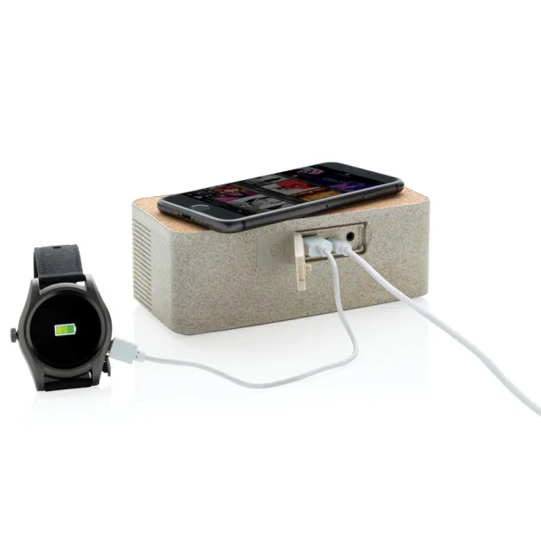  Wheatstraw wireless charging speaker - XD Collection Brown 