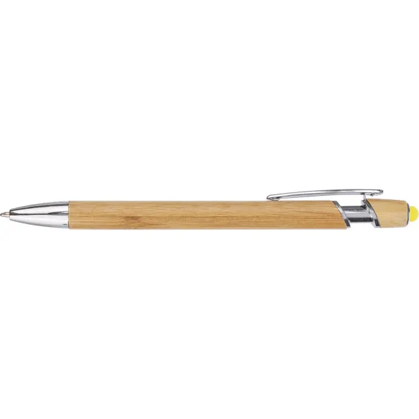  Bamboo ball pen, touch pen Žuta