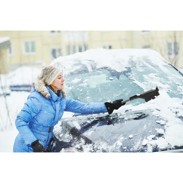  Ice scraper with snow bristle, telescopic handle (max. 88 cm) Crna