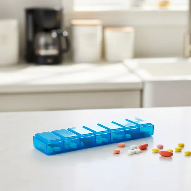  Pill box with 7 compartments Plava