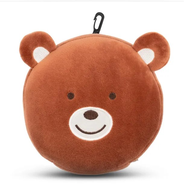 Ren Plush teddy bear, travel pillow, eye mask brown
