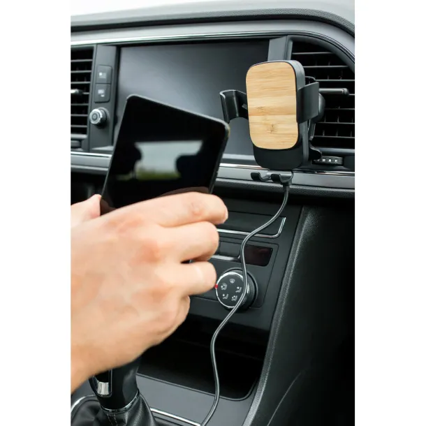 Amberle Gravity mobile phone holder for car, wireless charger 15W Crna