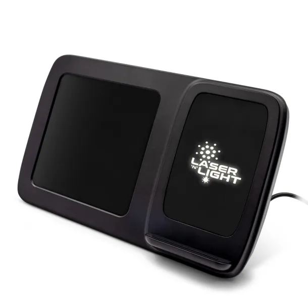 Isha Wireless charger 5W-15W Exclusive Collection, multifunctional digital clock Crna