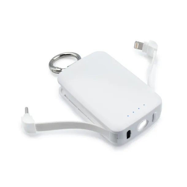 Dimetrice Power bank 4000 mAh, carabiner and 1W light Bijela