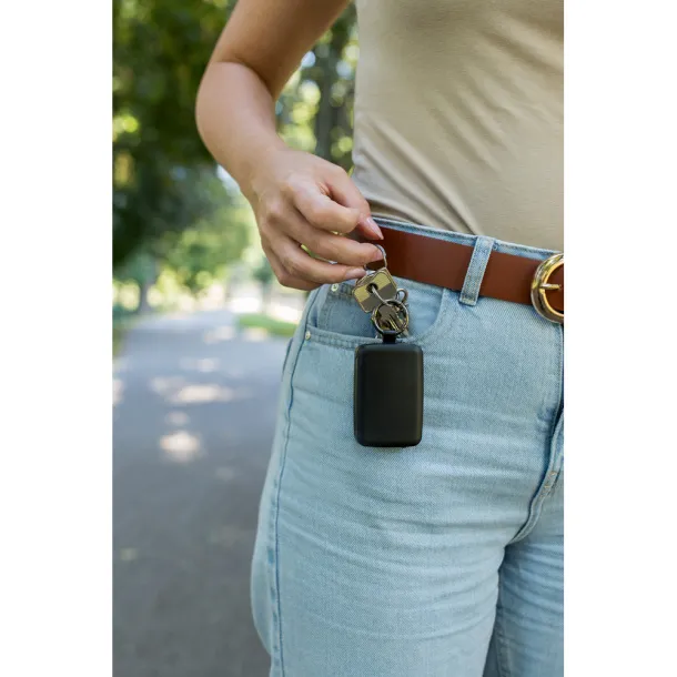 Dimetrice prijenosna baterija s karabinerom i svijetlom 1W, 4.000 mAh Crna