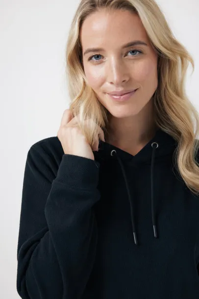  Iqoniq Trivor recycled polyester microfleece hoodie, storm grey - iqoniq Black