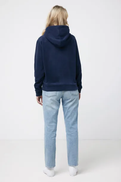  Iqoniq Trivor recycled polyester microfleece hoodie, storm grey - iqoniq navy