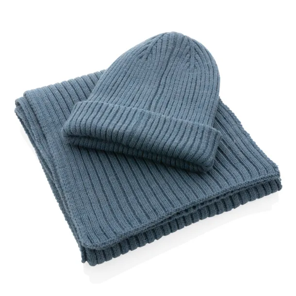  Impact AWARE™  Polylana® double knitted beanie - XD Collection blue 