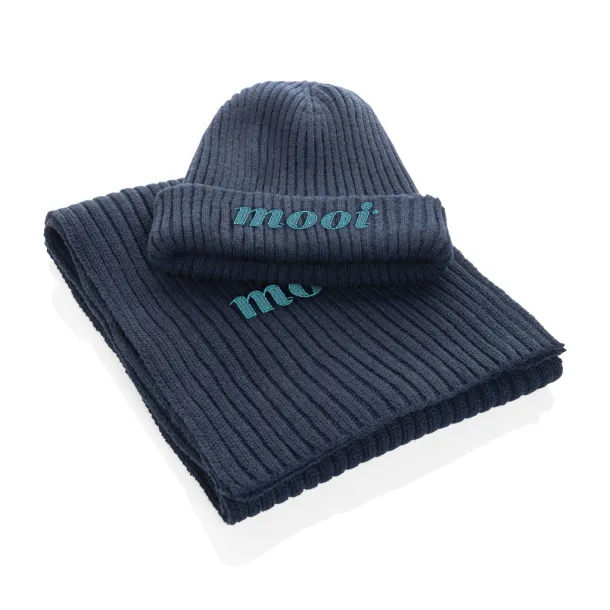  Impact AWARE™  Polylana® double knitted beanie - XD Collection blue 