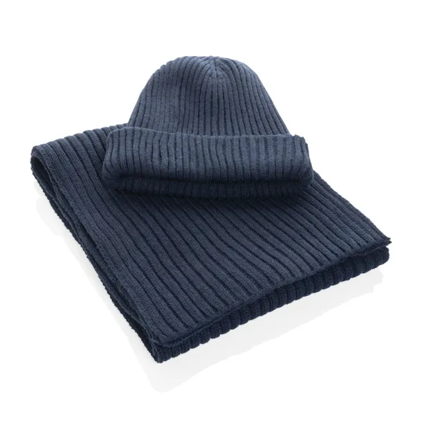  Impact AWARE™  Polylana® double knitted beanie - XD Collection blue 