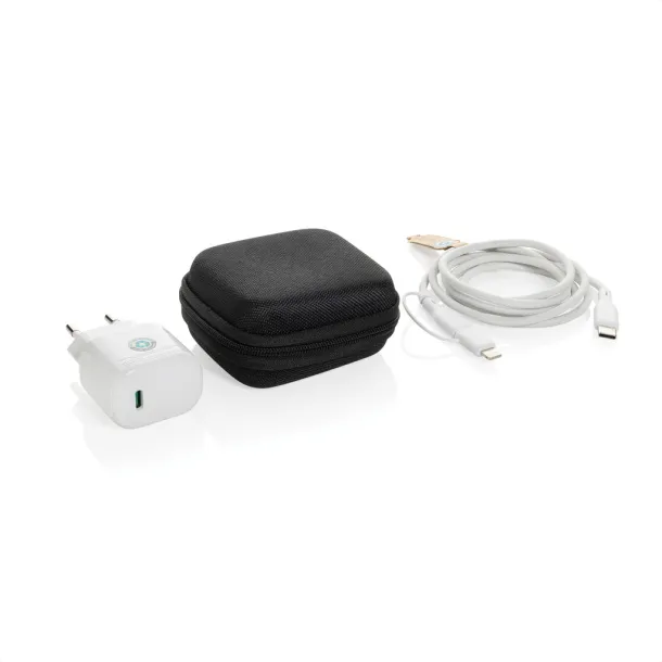 Boost 2-dijelni set za punjenje, 20W tip C, od RCS recikliranog PET-a - XD Collection Crna 