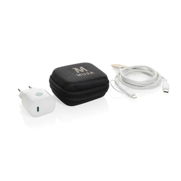 Boost 2-dijelni set za punjenje, 20W tip C, od RCS recikliranog PET-a - XD Collection Crna 