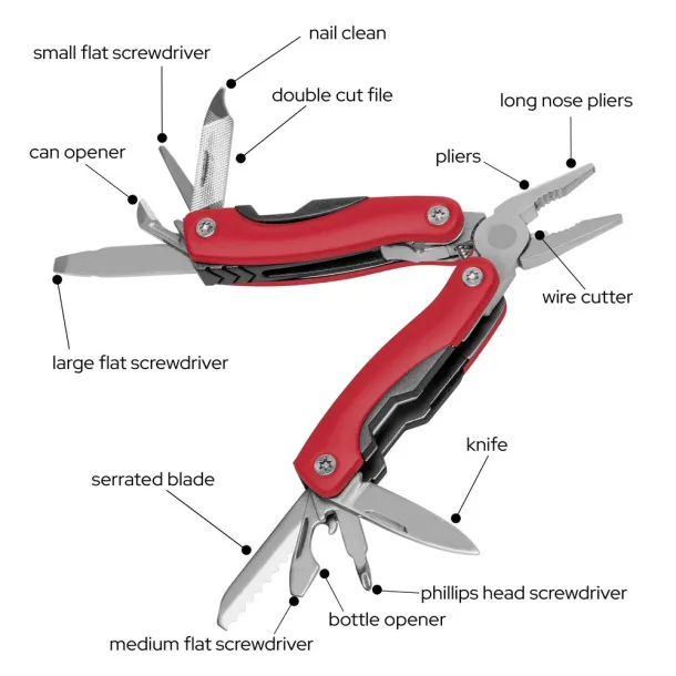  Multifunctional tool 12 el. Crvena