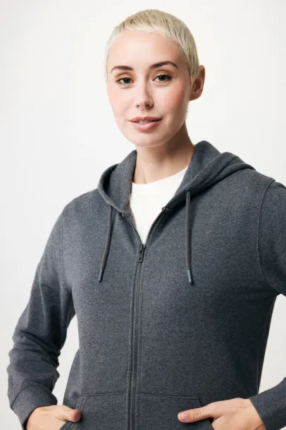  Iqoniq Abisko hoodie sa zatvaračem od recikliranog pamuka, 340 g/m² - iqoniq heather anthracite