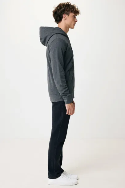  Iqoniq Abisko recycled cotton zip through hoodie - iqoniq heather anthracite