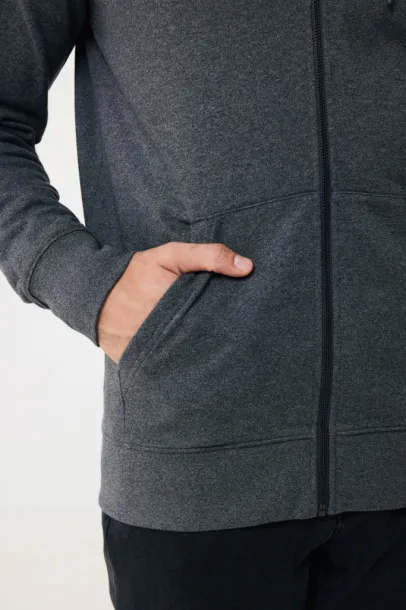  Iqoniq Abisko hoodie sa zatvaračem od recikliranog pamuka - iqoniq heather anthracite