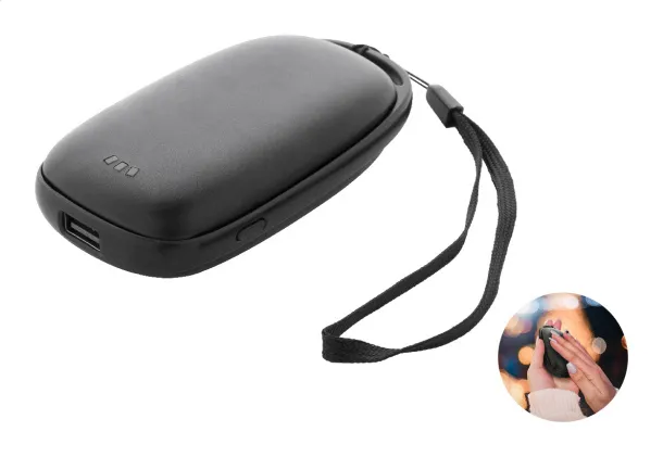 PowerPalm hand warmer power bank Black
