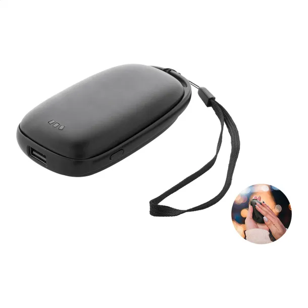 PowerPalm hand warmer power bank Black