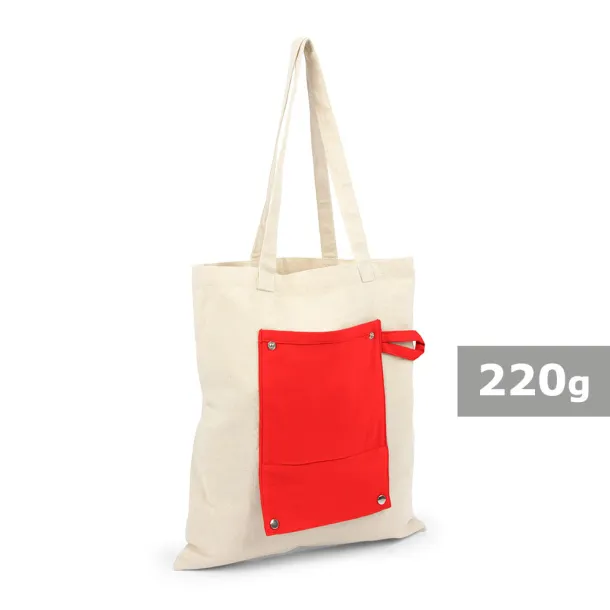 Arlo Sklopiva pamučna torba za kupovinu, 220 g/m² Crvena