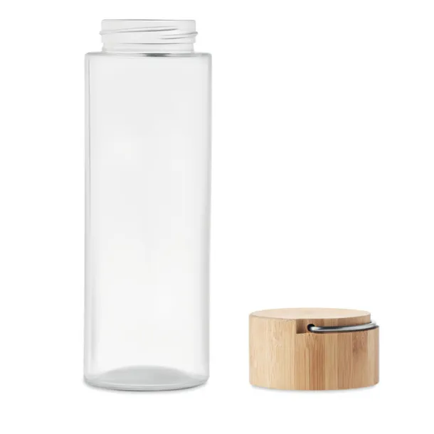 AMELAND Glass bottle 500ml, bamboo lid Transparent