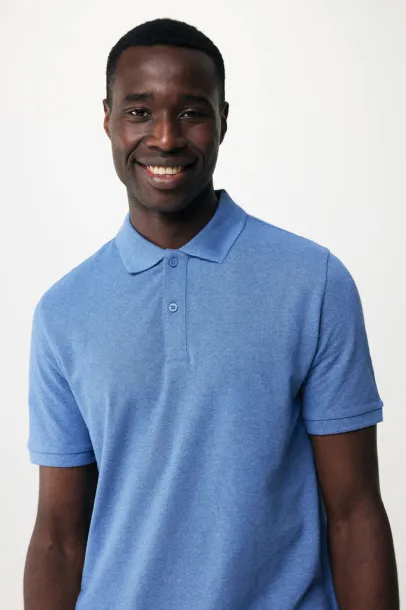  Iqoniq Yosemite recycled cotton pique polo - iqoniq heather blue