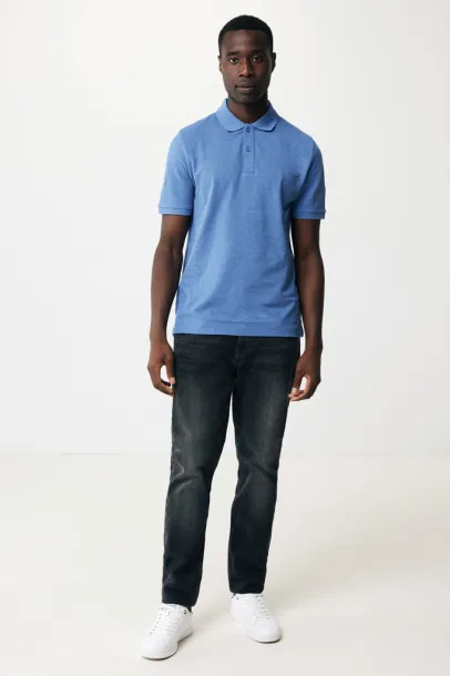  Iqoniq Yosemite recycled cotton pique polo - iqoniq heather blue