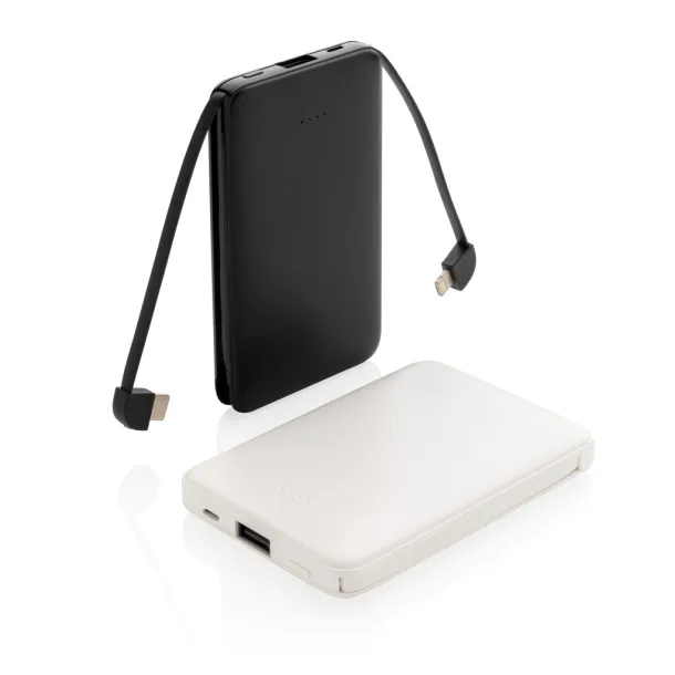  5.000 mAh Pocket Powerbank with integrated cables - XD Collection Black