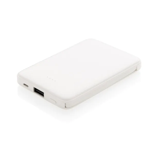  5.000 mAh Pocket Powerbank with integrated cables - XD Collection White