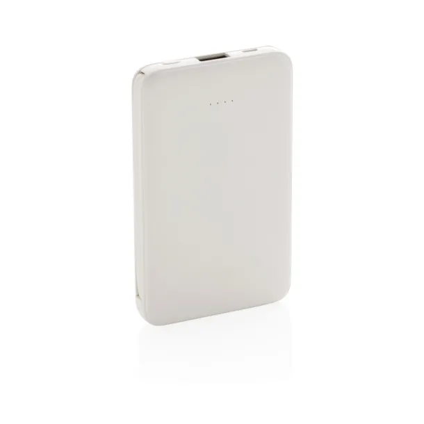  5.000 mAh Pocket Powerbank with integrated cables - XD Collection White