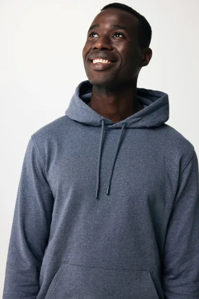  Iqoniq Torres unisex neobojeni hoodie od recikliranog pamuka, 340 g/m² - iqoniq heather navy
