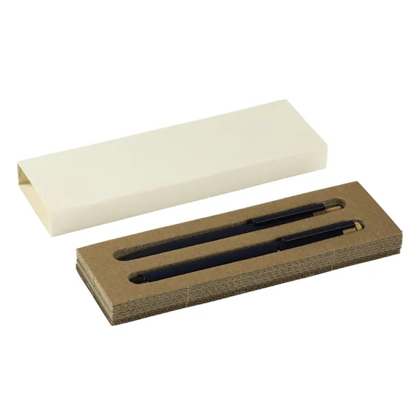 PRISMA Metal ball pen and roller pen set Blue