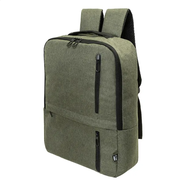 Lauder RPET ruksak, 15" Zelena