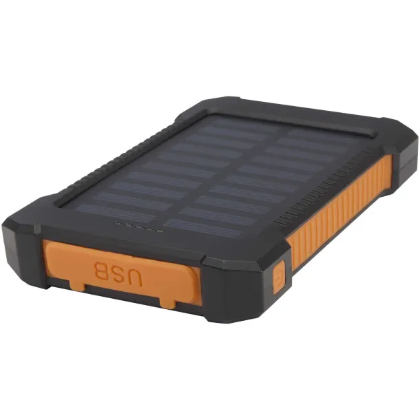 Altair 5000 mAh 10W recycled plastic rugged solar power bank with built-in torch Crna