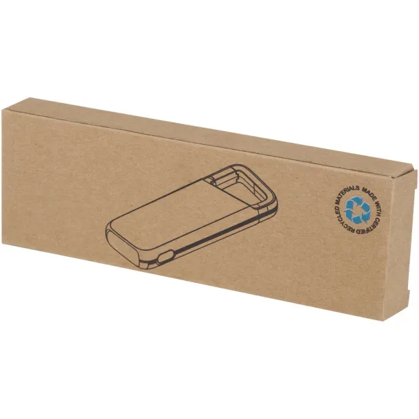 Alkes vodootporna prijenosna baterija od reciklirane plastike s karabinerom - 12 W, 5 000 mAh Crna