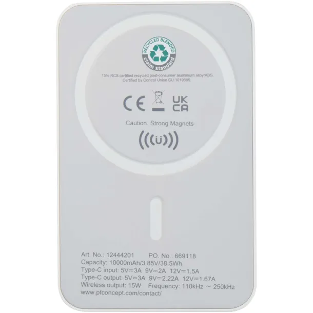 Acrab bežična magnetska prijenosna baterija - 15 W s 20 W PD-om, 10 000 mAh Bijela