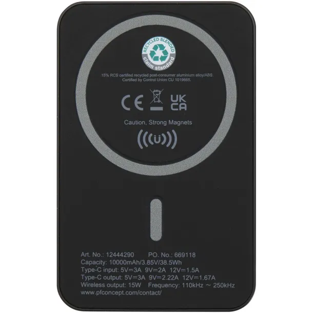 Acrab bežična magnetska prijenosna baterija - 15 W s 20 W PD-om, 10 000 mAh Crna