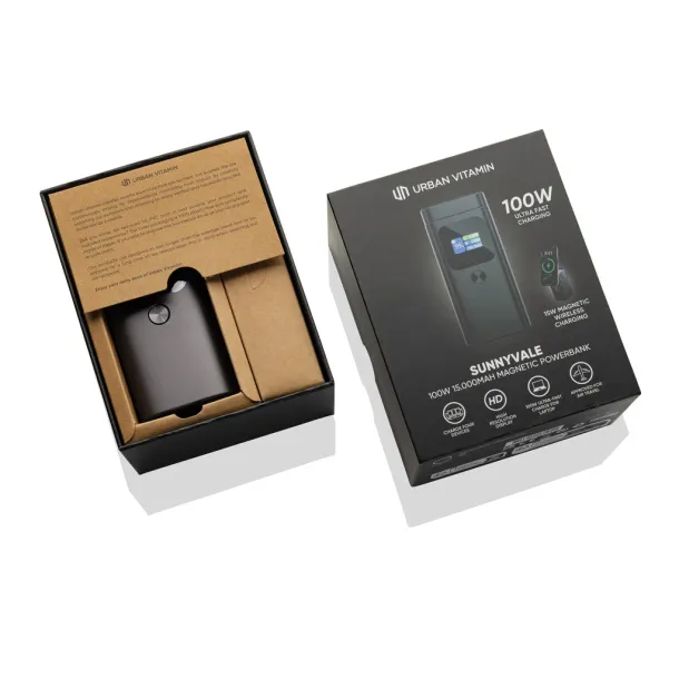 Urban Vitamin Sunnyvale magnetska prijenosna baterija - 100 W, 15 000 mAh - Urban Vitamin Antracit