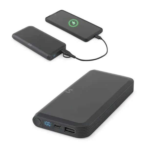 BECKER 10 10.000 mAh power bank in recycled ABS (100% rABS) with 15W superfast wireless charger