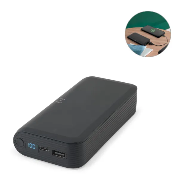 BECKER 20 20.000 mAh power bank in recycled ABS (100% rABS) with 15W superfast wireless charger