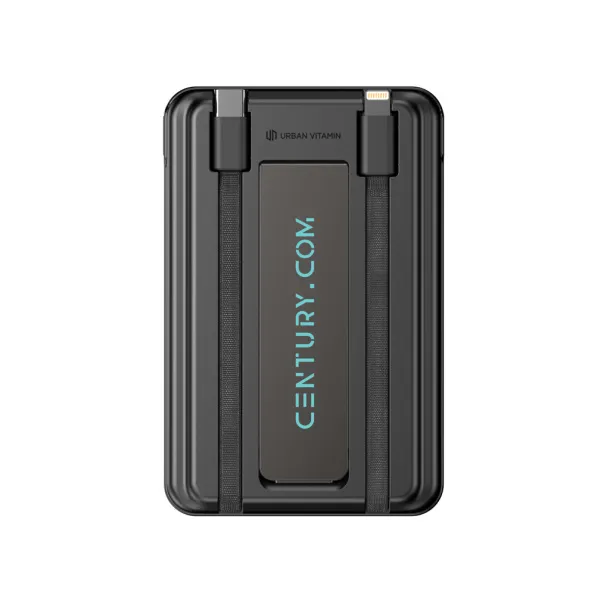  Urban Vitamin Redwood 5in1 5000mah 20W PD magnetic powerbank - Urban Vitamin Black